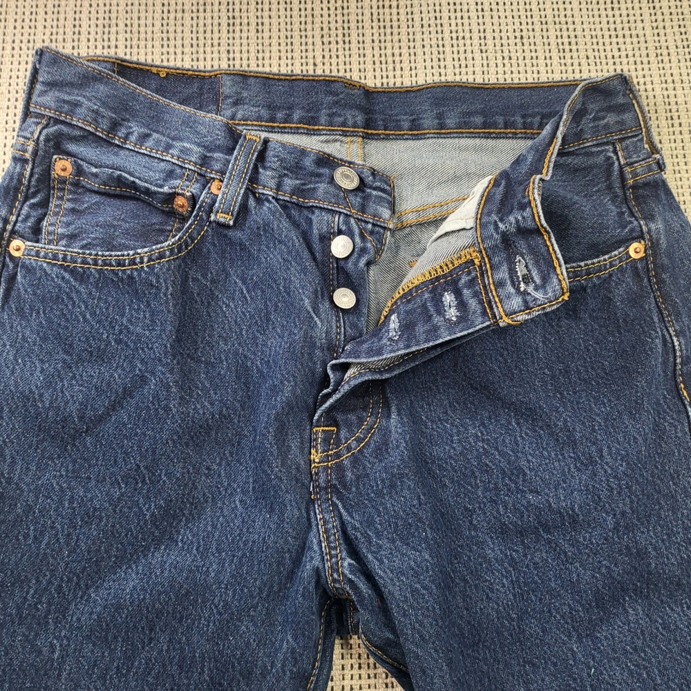 Levi's Jeans Men 31x29 Blue 501 Original Fit Straight Leg Button Fly Denim